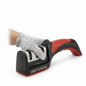 Magnificent Manual Knife Sharpener Tool with 3 Stage Sharpening System | Professional Kitchen Knife Sharpener for Home | Stainless Steel Knife Sharper & (3 in 1)