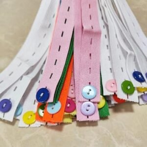 Gizmotrix Flat Elastic Band with Buttonholes for Binding Clothes, Towels, Multifunctional Elastic Strap Elastic Cord