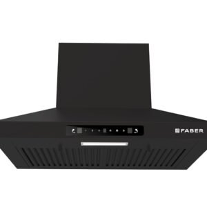 Faber Pluto 60 cm 1000 m³/hr Wall Mounted Kitchen Chimney | Baffle Filter | Touch Control | LED Lights | 1 Year Comprehensive Warranty and 12 Years on Motor | Black | HOOD PLUTO SENSOR TC BF BK IN 60