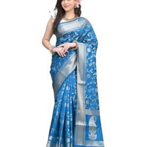 Yashika Women Banarasi Kanjivaram Silk Saree Set with Blouse |saree for Women | Saree | New Sari
